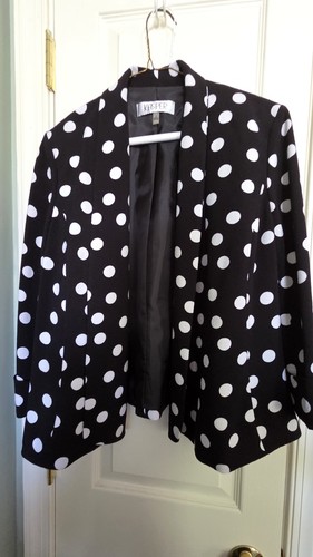 Vtg kasper black white - white, polka