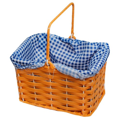 Plastic gingham basket - plastic,