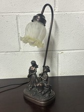 Lovely Vintage Wisdom Bingham Table Lamp Girl With Tambourine & Boy With Flute