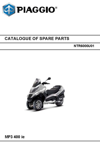 Piaggio vespa parts manual - parts,