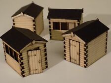 4 x garden sheds 00 gauge scenery detail kit 1:76 scale for model railway