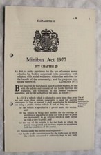 1977 Act of Parliament: Minibus - education, religion, social welfare