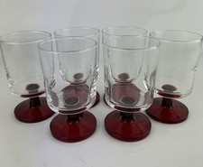 Vintage Ruby Red Stem Glasses