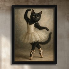 Elegant Black Cat In Tutu