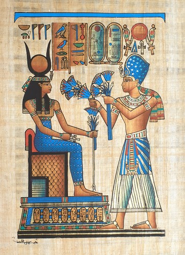 Egyptian papyrus painting - egyptian,