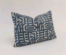 Mark Alexander Keystone Design. Luxury Cushion Cover. Slate BLUE. 48 X 32 CM
