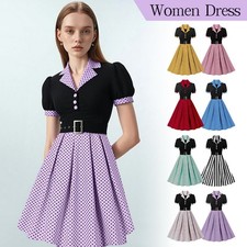 Women 50s 60s Vintage Polka
