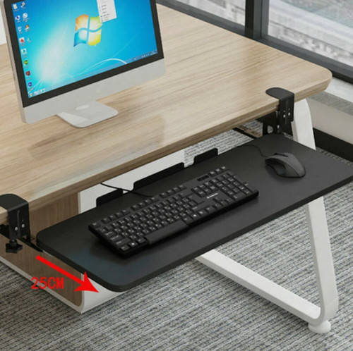 Keyboard tray under desk - desk, with