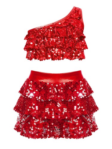 Girl sequins crop - top, with