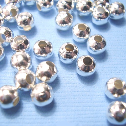 Silver plated round - silver,