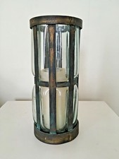 Vintage Large Green Iron Candle Holder /Centrepiece with Hand Blown Glass Inser