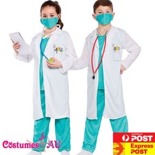 Kids Doctor Surgeon Nurse Child Book Week Vet Scientist White Lab Coat Costume