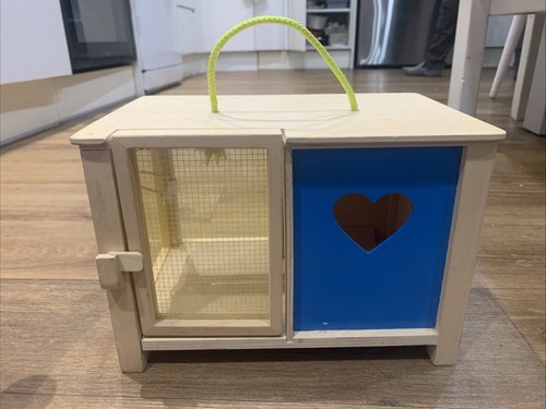Brown and blue plush hutch - and,