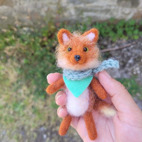 Hand felted red fox - felted,