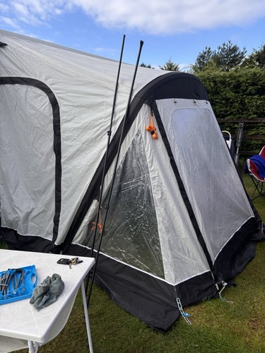 Universal caravan awning - caravan, poles