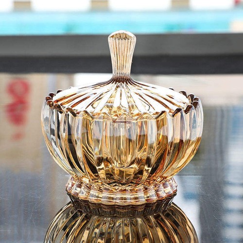 Shaped amber glass candy jar - shaped,