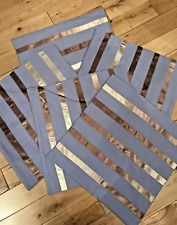 5 X FUTON COMPANY LILAC & TIE DYE SATIN STRIPE SQUARE CUSHION COVERS 45X45CM