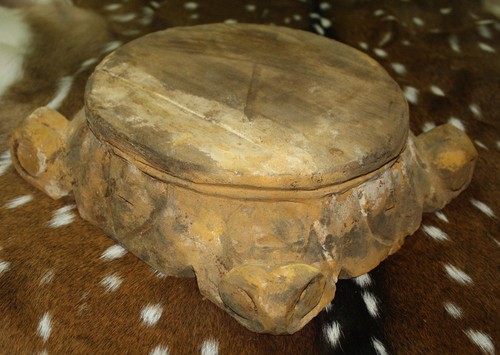 Carved wooden pedestal base - carved,