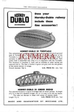 1950s HORNBY Dublo ADVERT 'Girder Bridge & Turntable' Vintage Print Ad 701/61