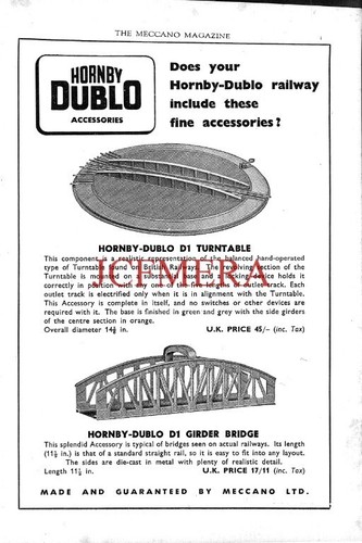1950s hornby dublo - hornby, advert