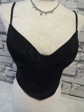 Black 36D black basque type top underwored