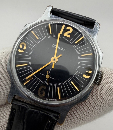 Vintage pobeda soviet watch - soviet,
