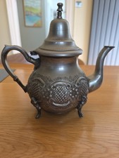 Vintage Moroccan Silver Plated Lidded Tea And Coffee Pot - Brilliant