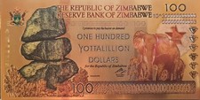 Zimbabwe 100 yottalillion