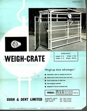Vintage Gush & Dent Weigh Crates For Farm Animals Leaflet / Brochure 1963 8190E