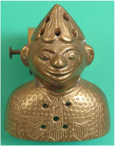 Antique metal figural incense - metal,