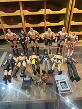 WWE Jakks / Mattel 12 Wrestling Figures with Belts & Accessory - Bundle