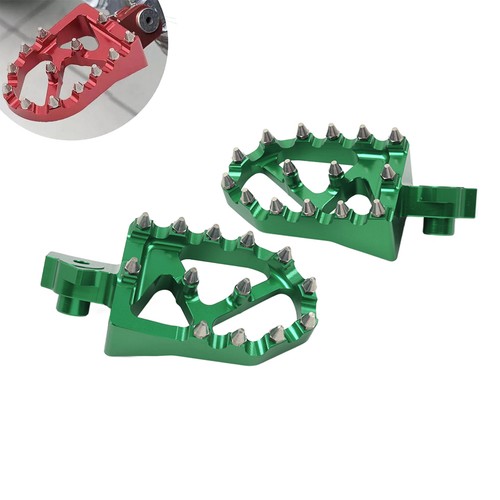 Green cnc foot pegs pedals - foot,