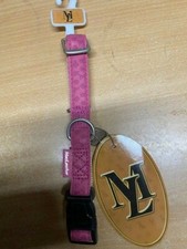 Mac Leather Synthetic Leather Padded Pink Collar 4/5"x15"-20"