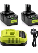 2X 18V 5.5Ah Replacement Battery for Ryobi 4A P117 Battery Charger Compatible wi