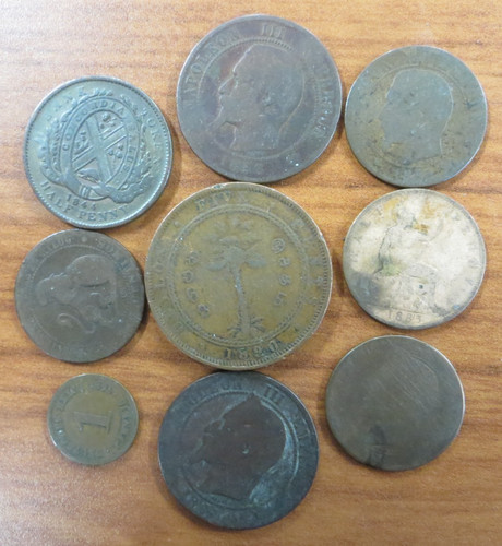 Old 1800 foreign coin lot - old,