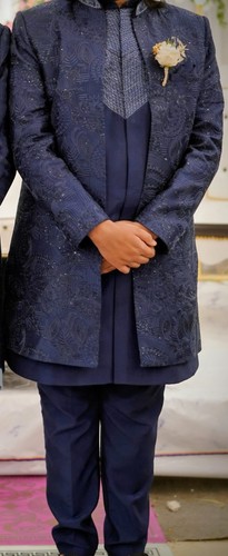 Sherwani blue art silk - blue,