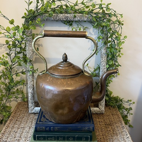 Vintage antique copper kettle - vintage,
