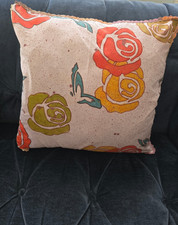 Hand-made floral print cushion