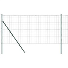 Fence with Posts Steel Fence Panels Outdoor Barrier Terrace Fencing  vidaXL