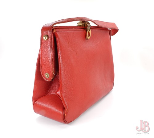 Large vintage red leather