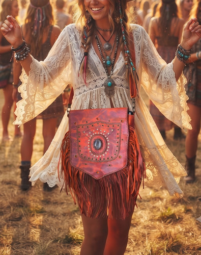 Large handmade red - handmade, leather