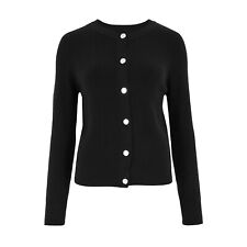 Soft Touch Button Cardigan New Womens Crew Neck Cardie Sizes 6 8 Ex Famous Store