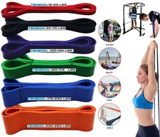 Heavy Duty Resistance Bands Pull Up Assisted Set Exercise Loop Gym Fitness Bands