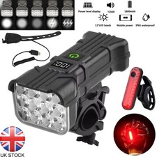 Mountain Bike Lights USB Rechargeable Bicycle Torch Front Rear Lamp Set New LED