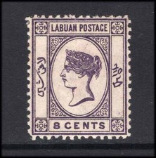 M26896 labuan 1885 deep - labuan, 8c