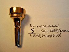 Denis Wick S Model Soprano Cornet  Mouthpiece Gold Plate  Medium Deep Cup