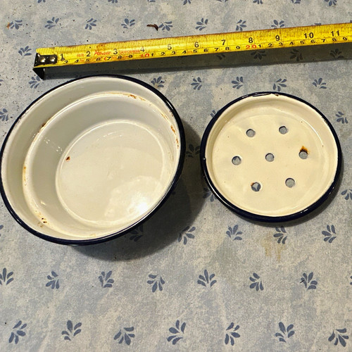 Vintage white enamel - enamel, soap