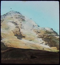 Glass Magic Lantern Slide UNIDENTIFIED MOUNTAIN C1890 PHOTO SWITZERLAND