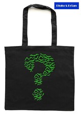 Batman Riddler homage Tote Bag bats as question mark original art Goth Gothic
