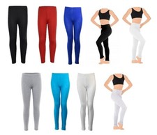Girls Plain Stretch Leggings